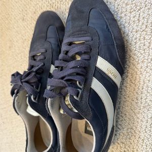 Hugo Boss blue and white stripe size 10